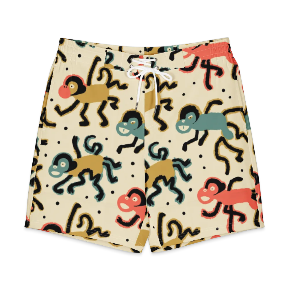 Monkey Moonwalk on Men's Board Shorts — Front
