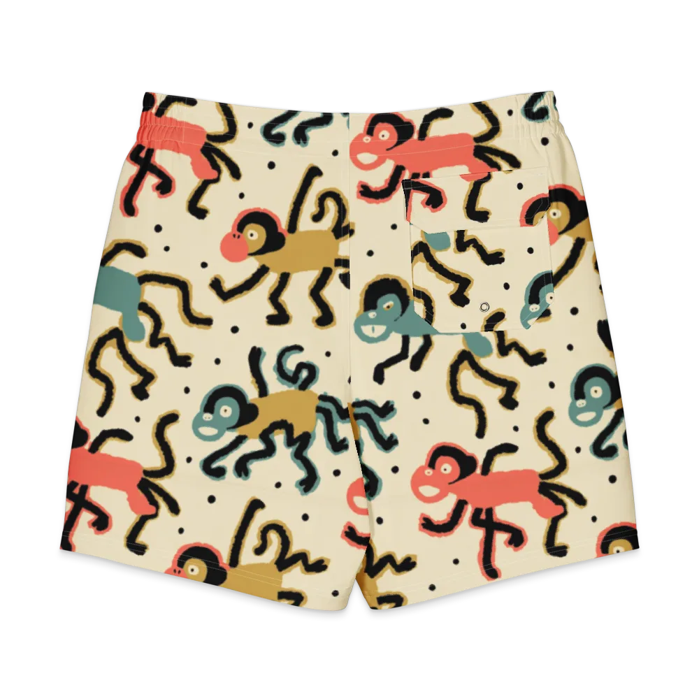 Monkey Moonwalk on Men's Board Shorts — Back