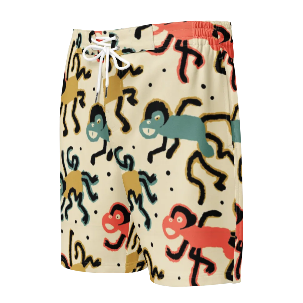 Monkey Moonwalk on Men's Board Shorts — Front