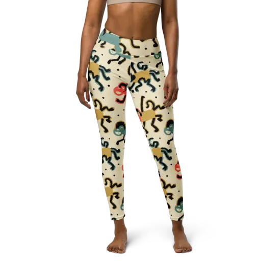 Monkey Moonwalk on a Yoga Leggings