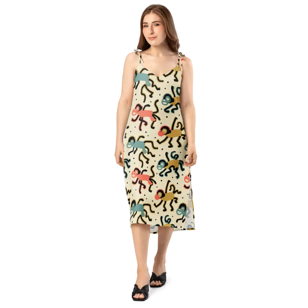 Monkey Moonwalk on Slip Dress — Front