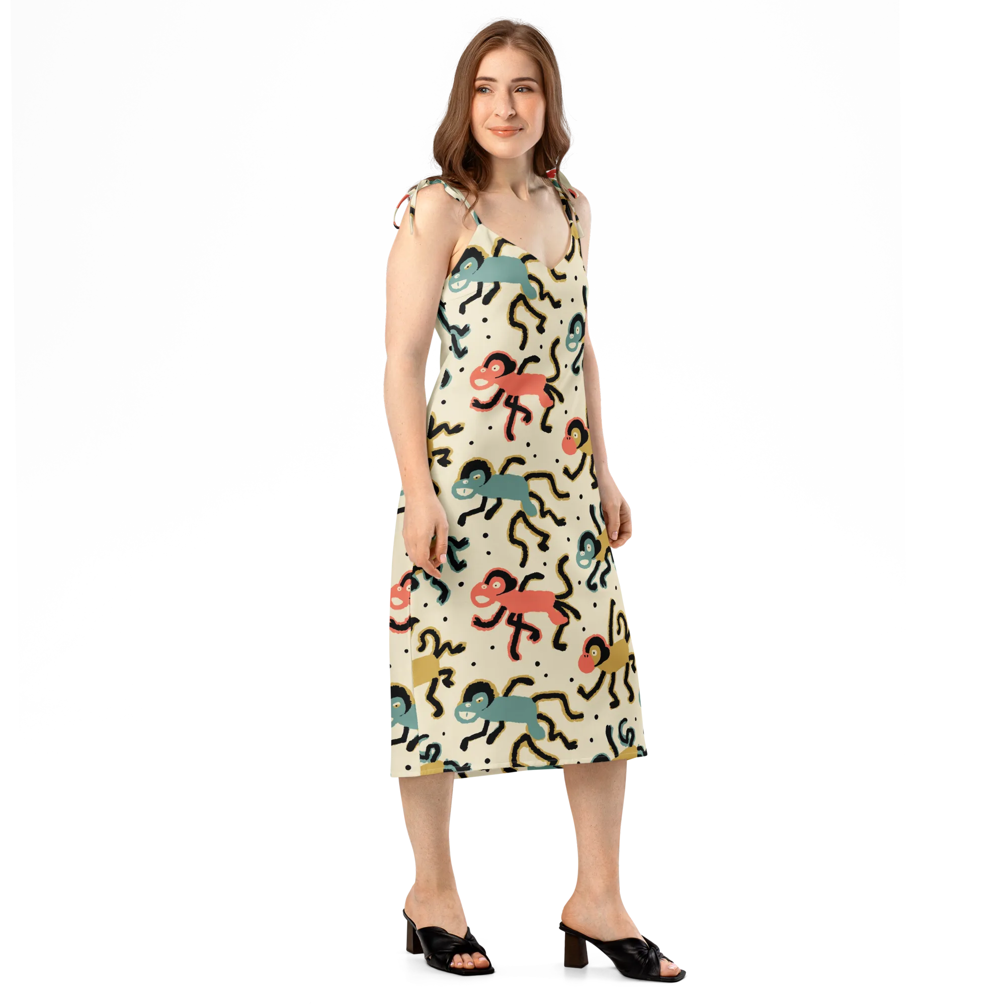 Monkey Moonwalk on Slip Dress — Right Front