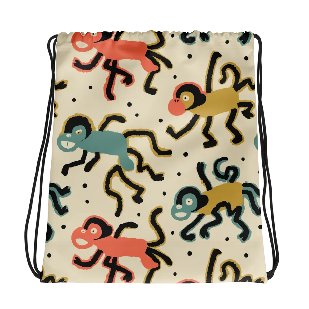 Monkey Moonwalk on Drawstring Bag — Photo