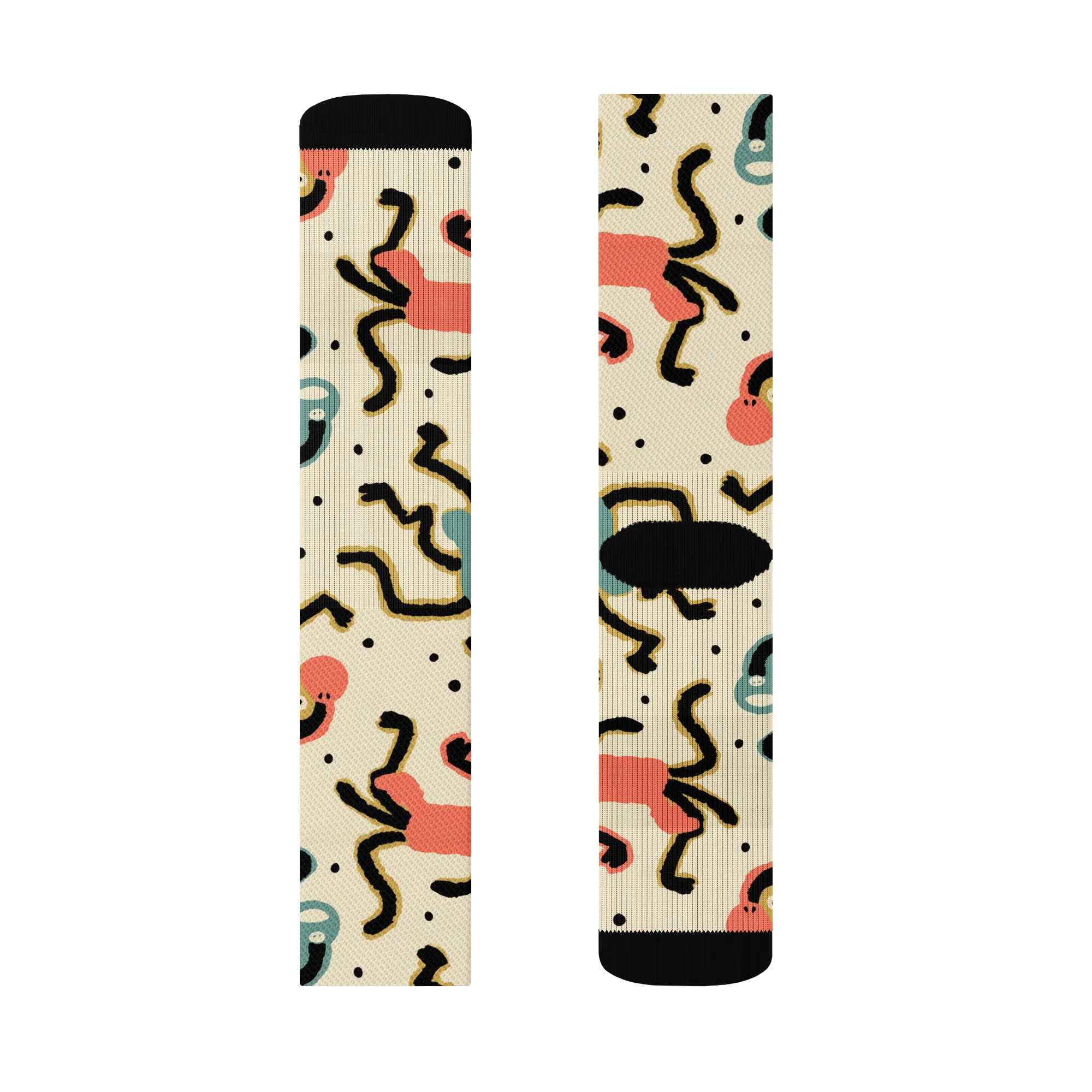 Monkey Moonwalk on Socks — Left Sock