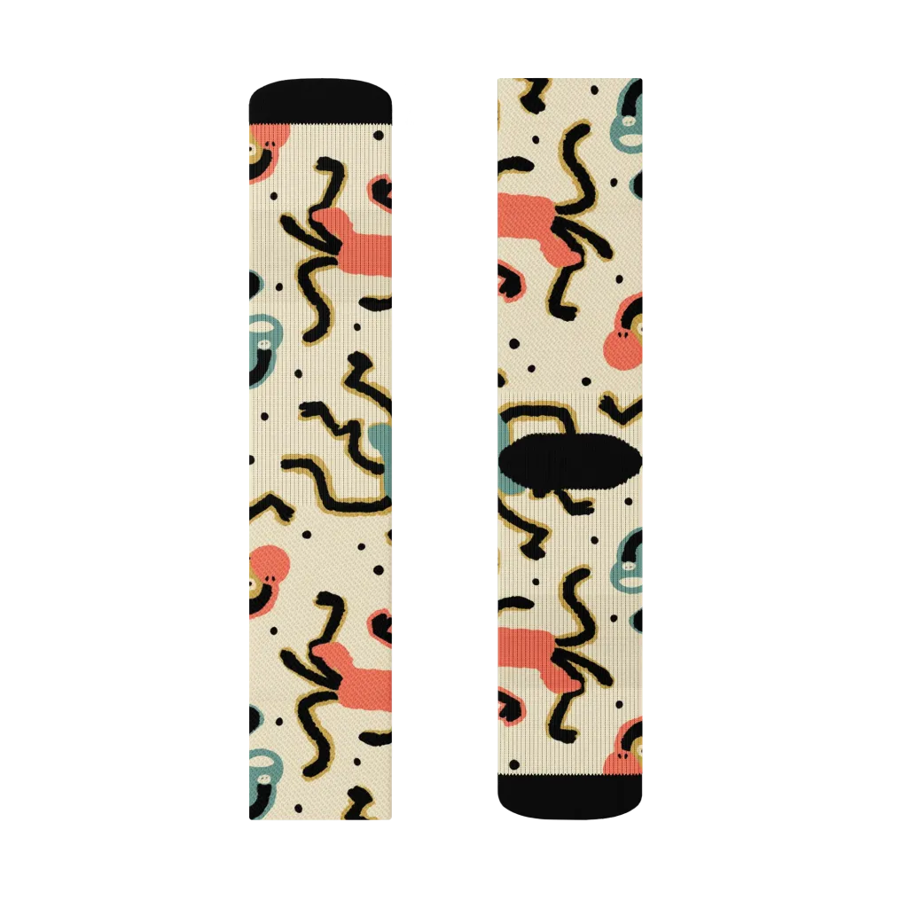 Monkey Moonwalk on Socks — Right Sock