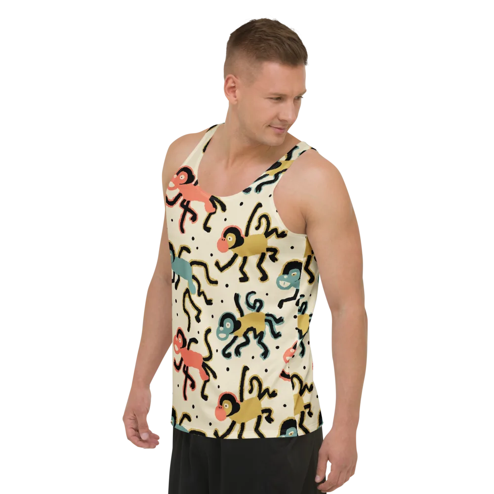 Monkey Moonwalk on Men's Tank Top — Left Front