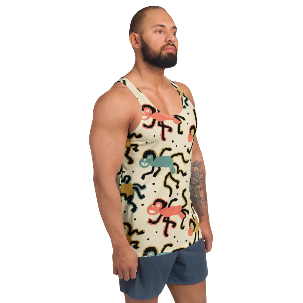 Monkey Moonwalk on Men's Tank Top — Right Front