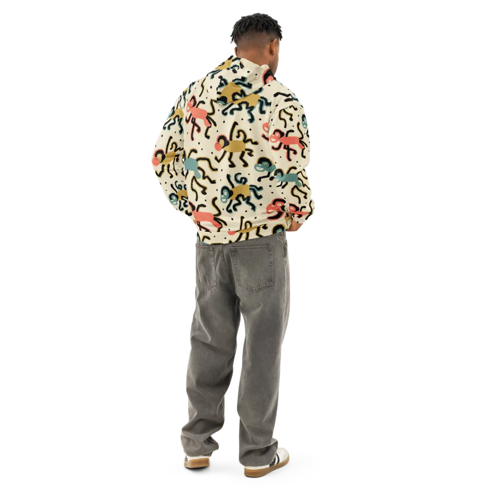 Monkey Moonwalk on Cotton Hoodie — Back