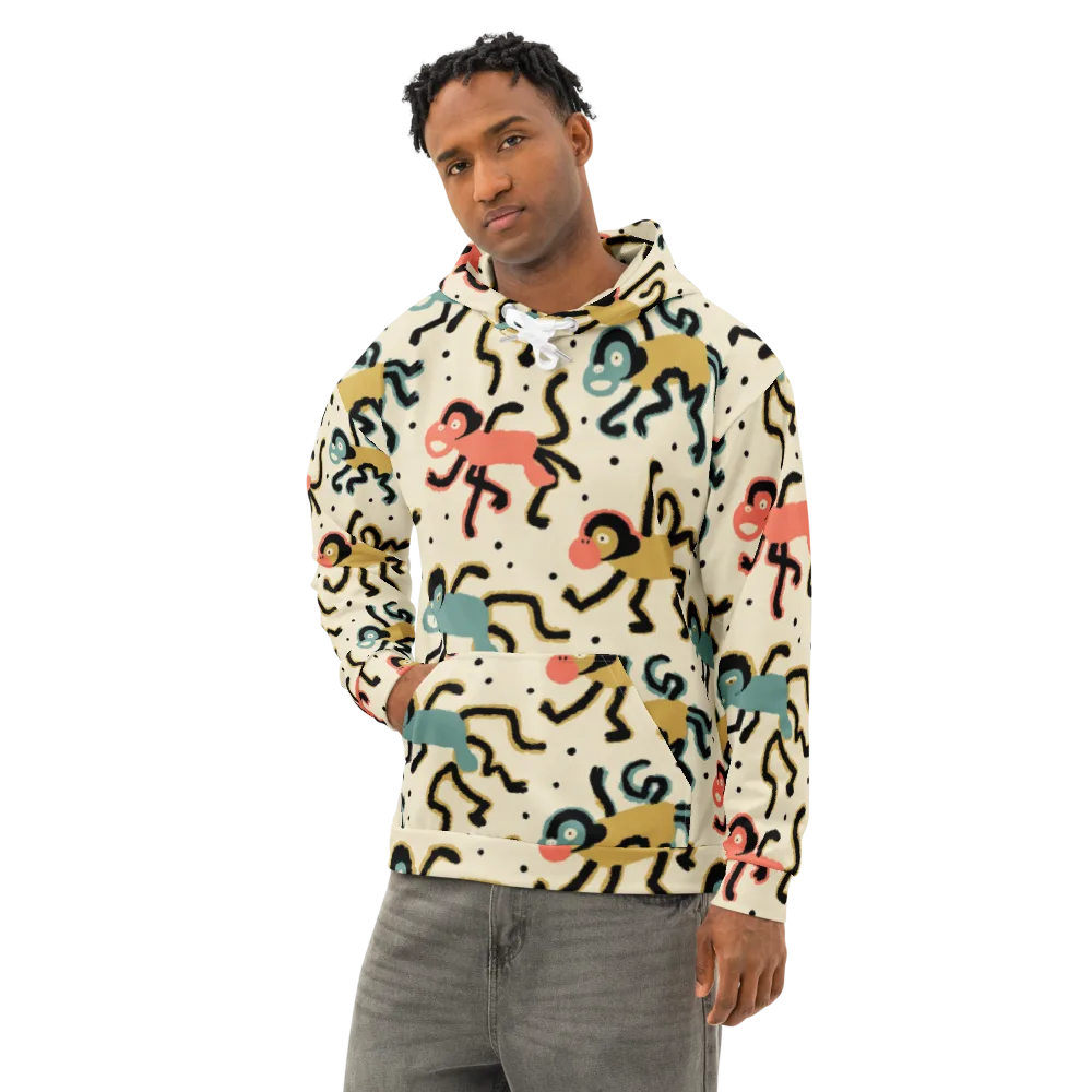 Monkey Moonwalk on Cotton Hoodie — Left Front
