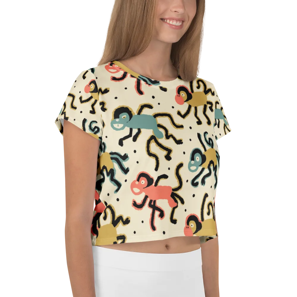 Monkey Moonwalk on Crop Tee — Right