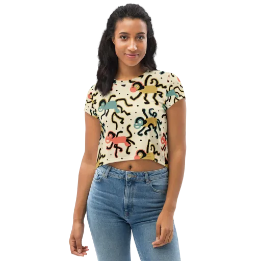 Monkey Moonwalk on a Crop Tee