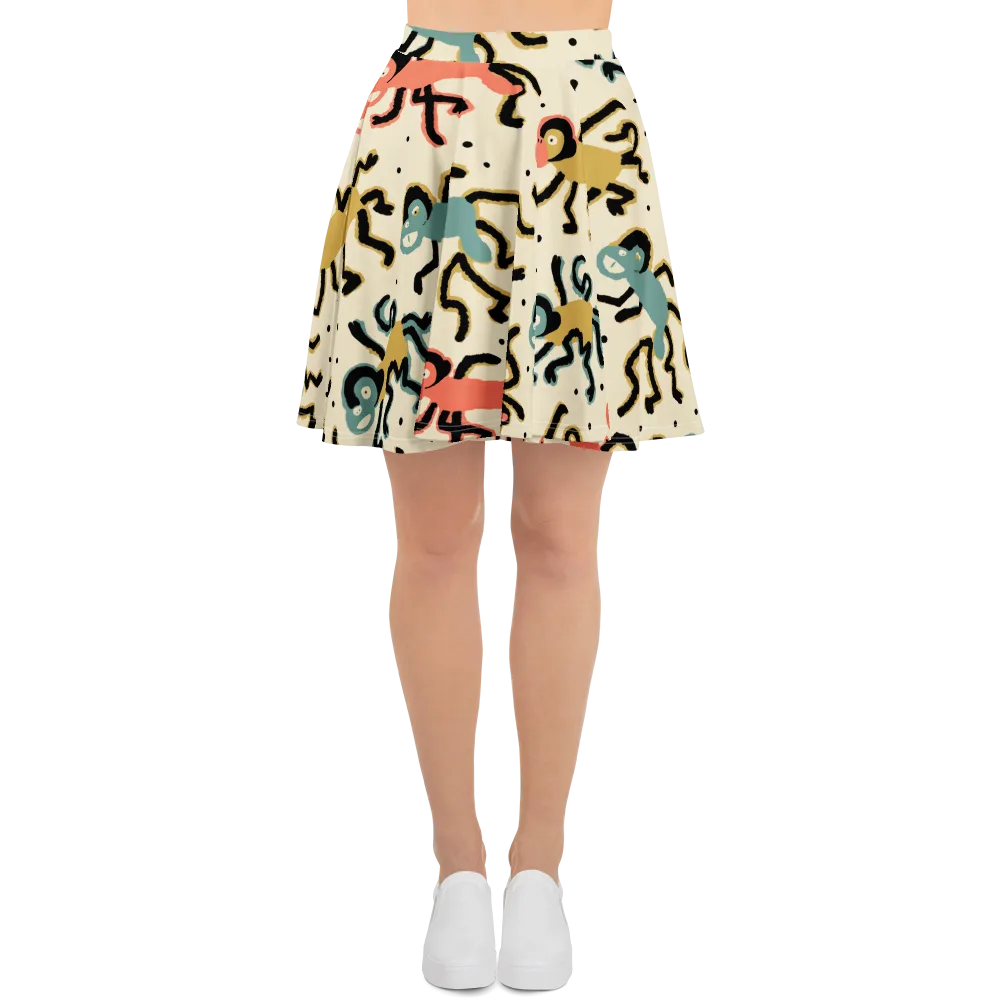 Monkey Moonwalk on Skater Skirt — Front