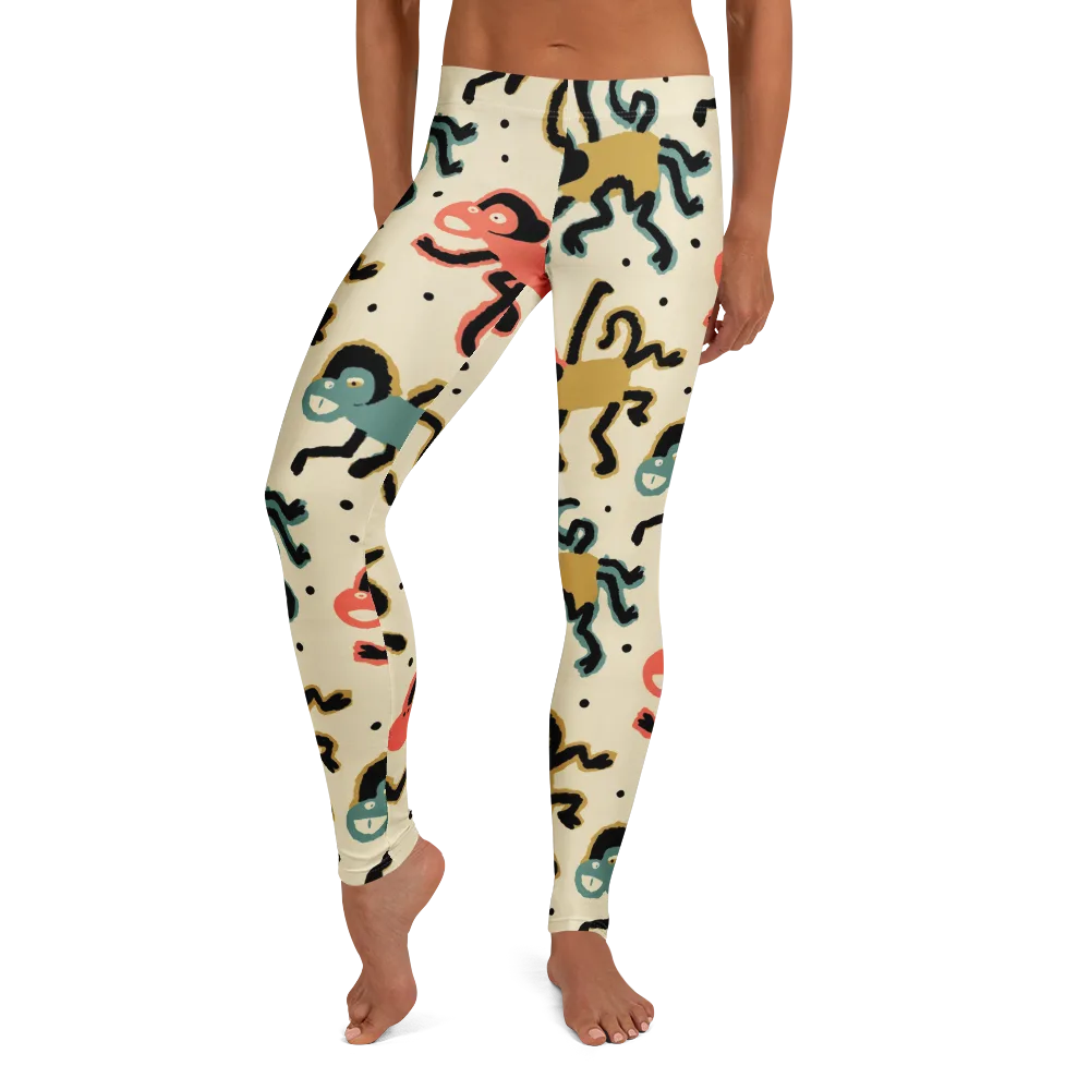 Monkey Moonwalk on Leggings — Front