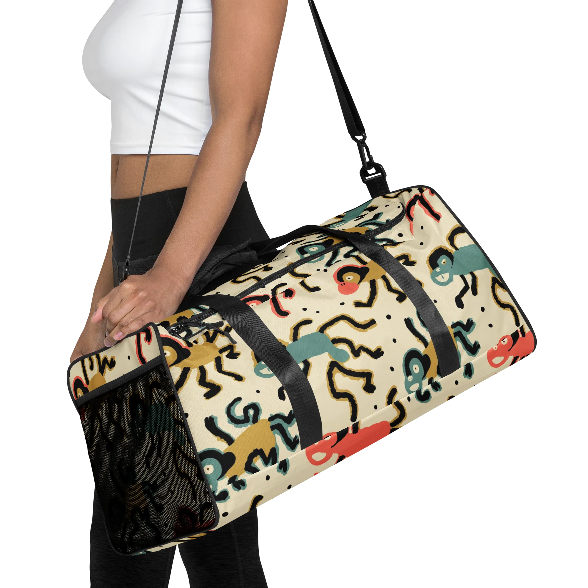 Monkey Moonwalk on Duffle Bag — Front