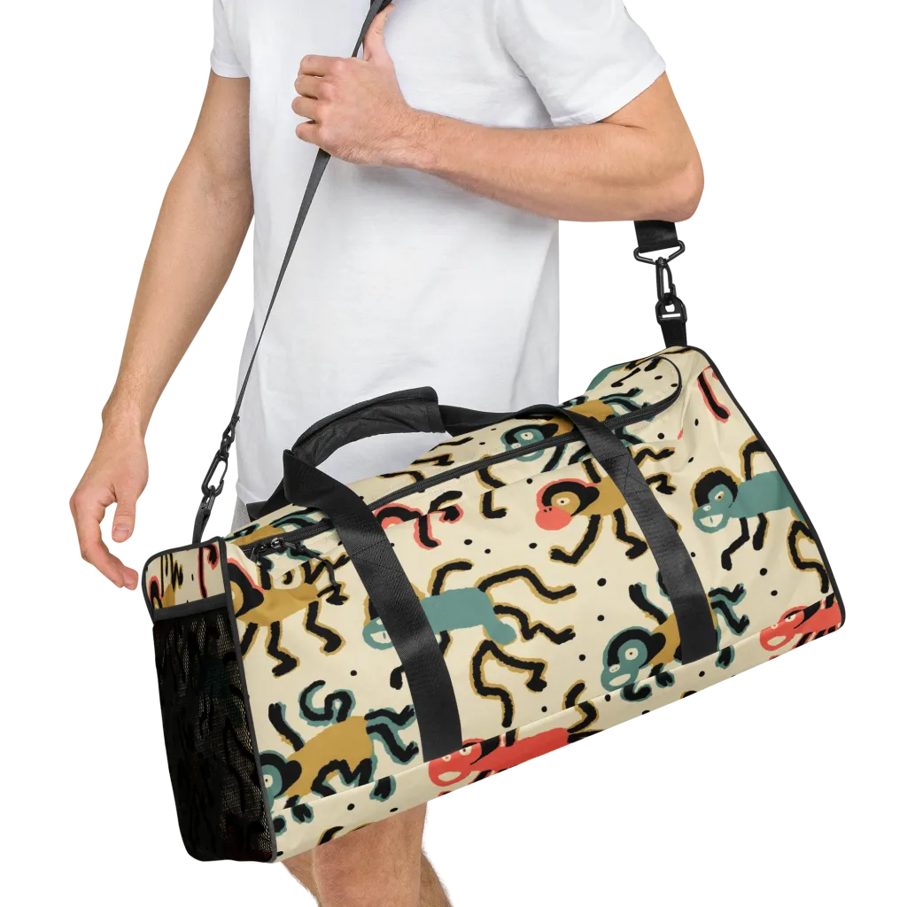 Monkey Moonwalk on Duffle Bag — Right Front
