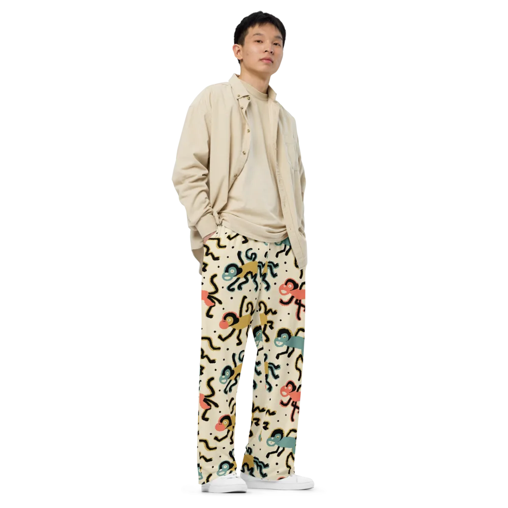 Monkey Moonwalk on Wide-Leg Pants — Right Front