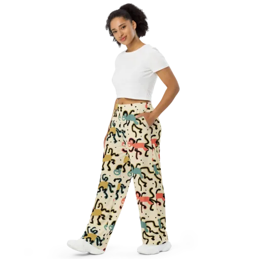 Monkey Moonwalk on a Wide-Leg Pants