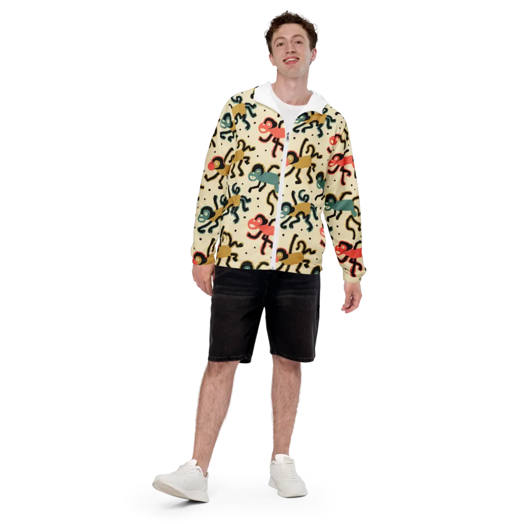Monkey Moonwalk on Men's Windbreaker — Front