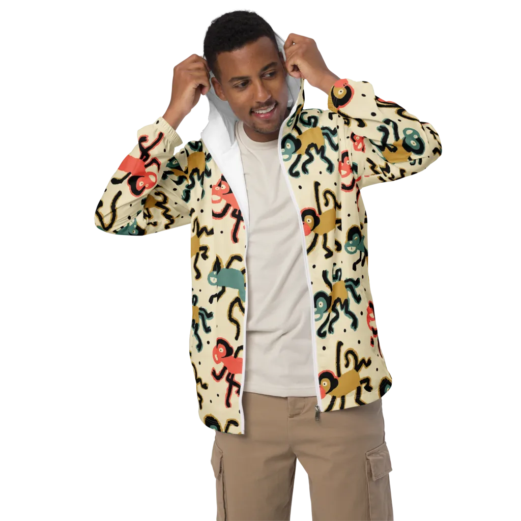 Monkey Moonwalk on Men's Windbreaker — Front