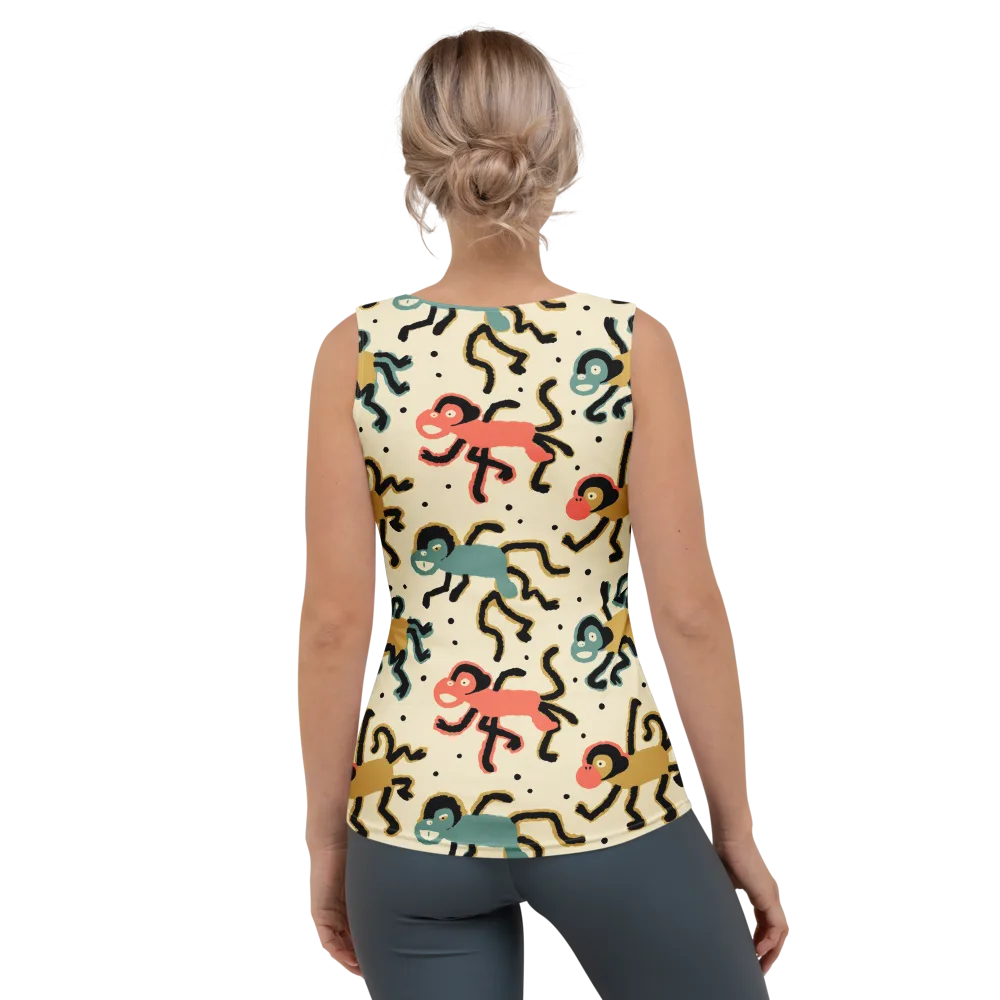 Monkey Moonwalk on Women's Tank Top — Back