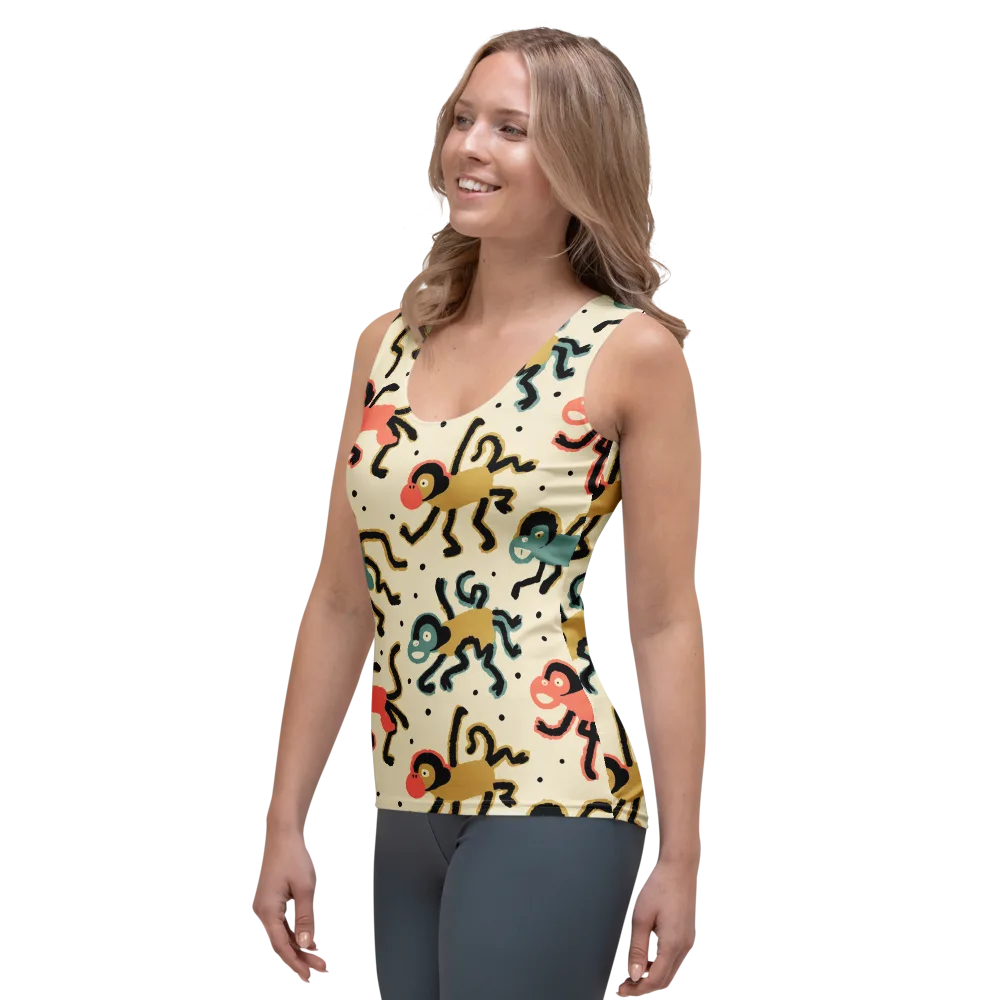 Monkey Moonwalk on Women's Tank Top — Left Front