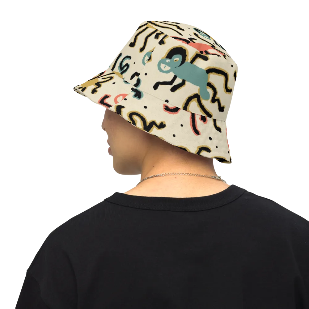 Monkey Moonwalk on Reversible Bucket Hat — Back Inside
