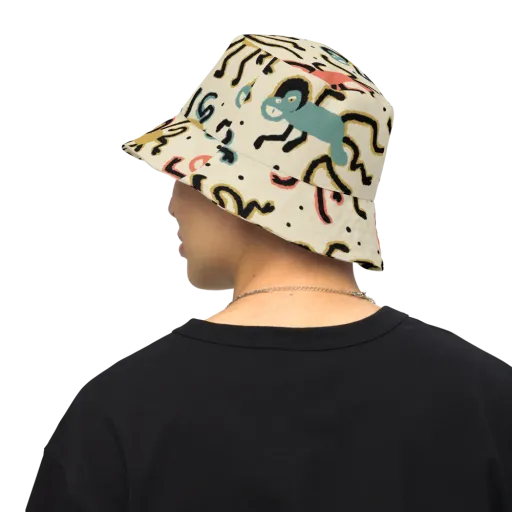 Monkey Moonwalk on a Reversible Bucket Hat