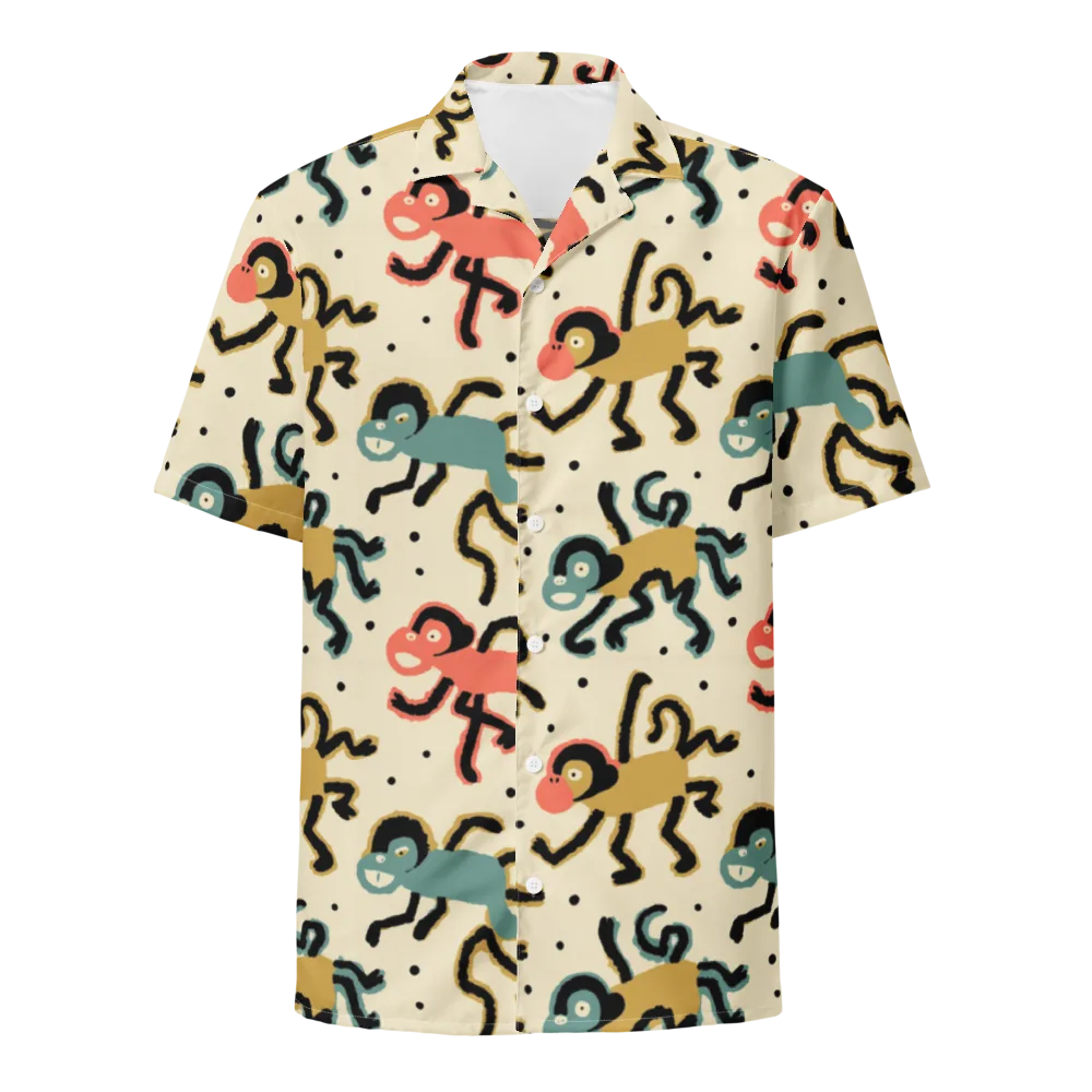 Monkey Moonwalk on Button Shirt — Front