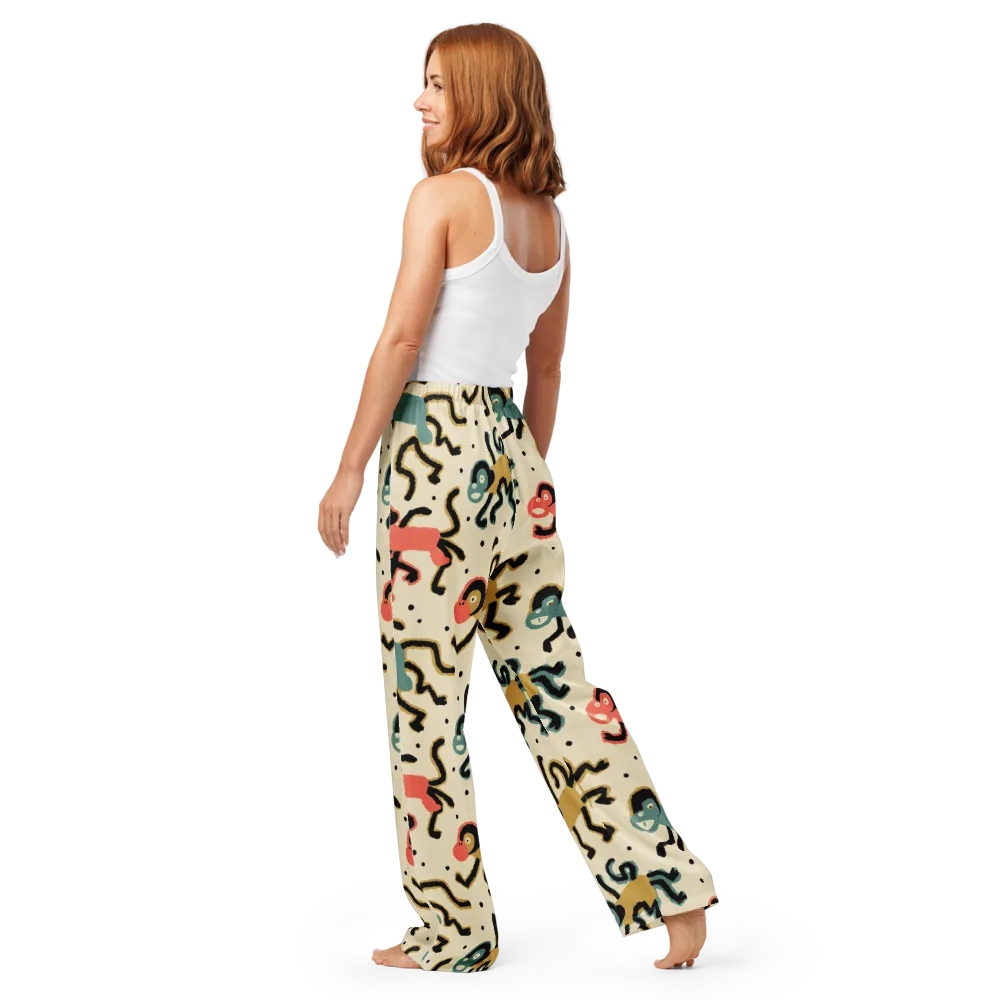 Monkey Moonwalk on Women's Pajama Pants — Back