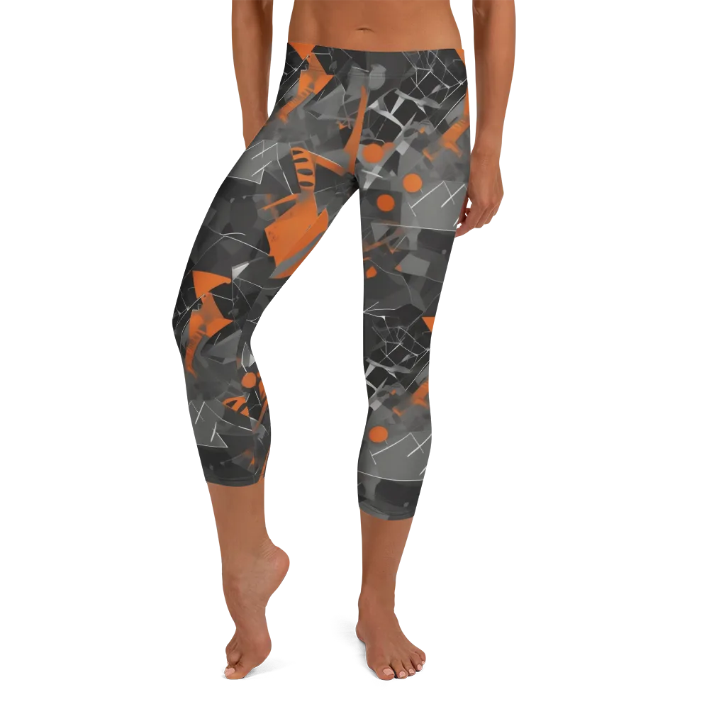 Ember Fracture on Capri Leggings — Front