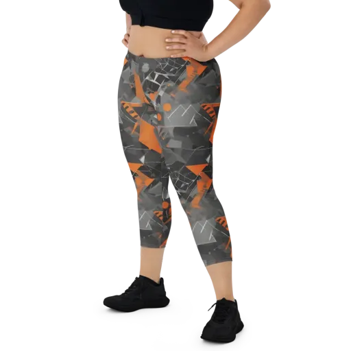 Ember Fracture on a Capri Leggings