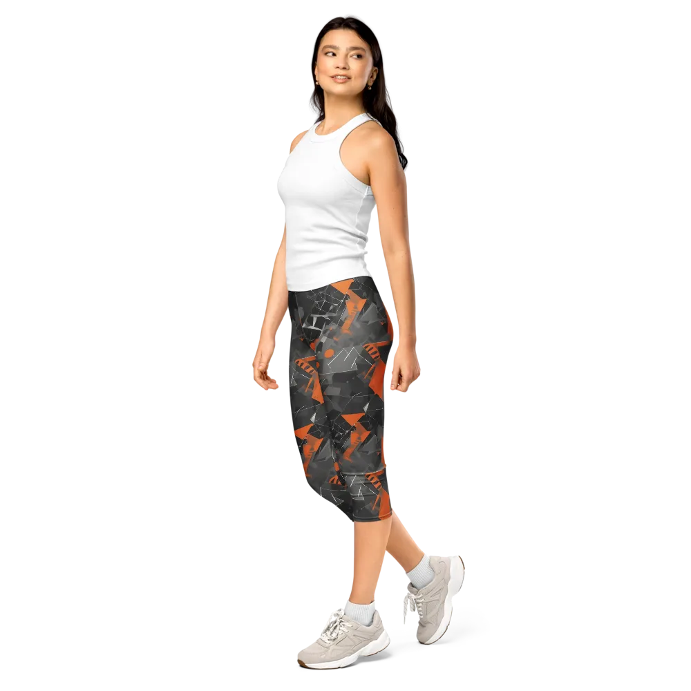 Ember Fracture on Capri Leggings — Left Front