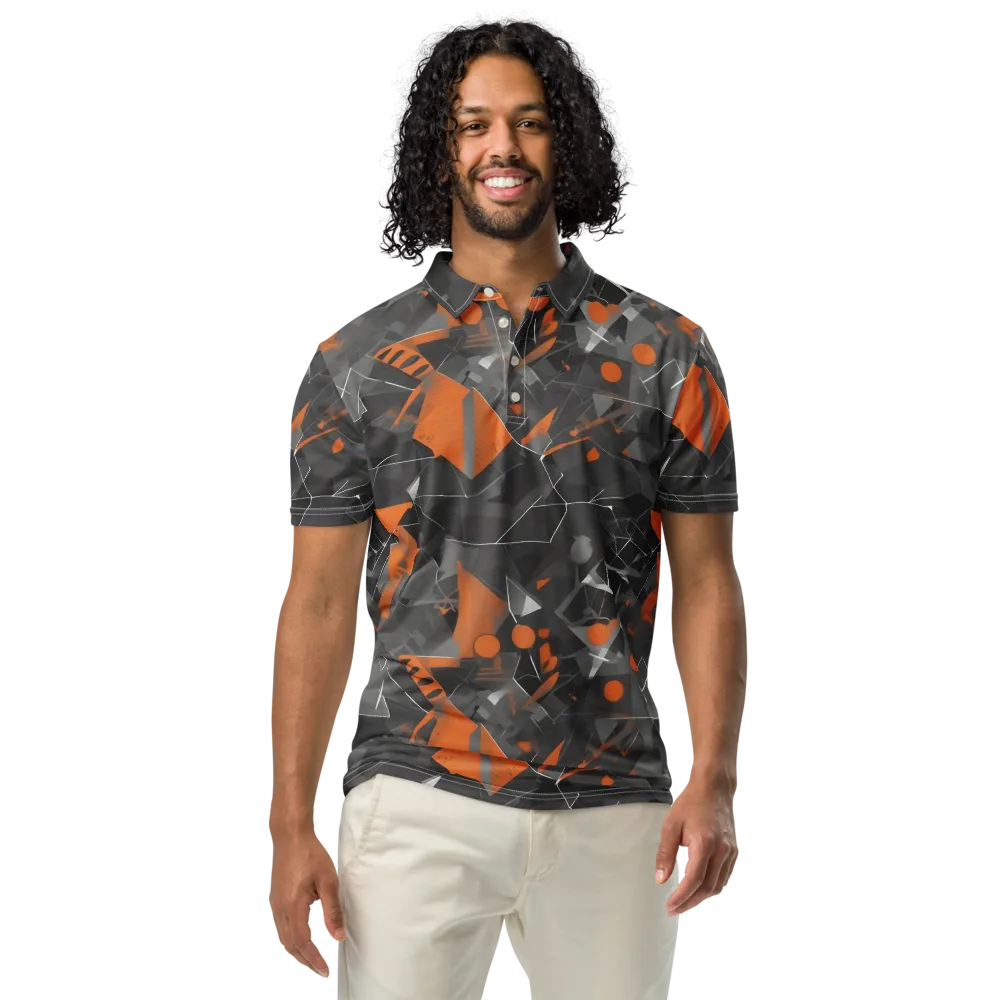 Ember Fracture on Men's Slim Fit Polo Shirt — Front