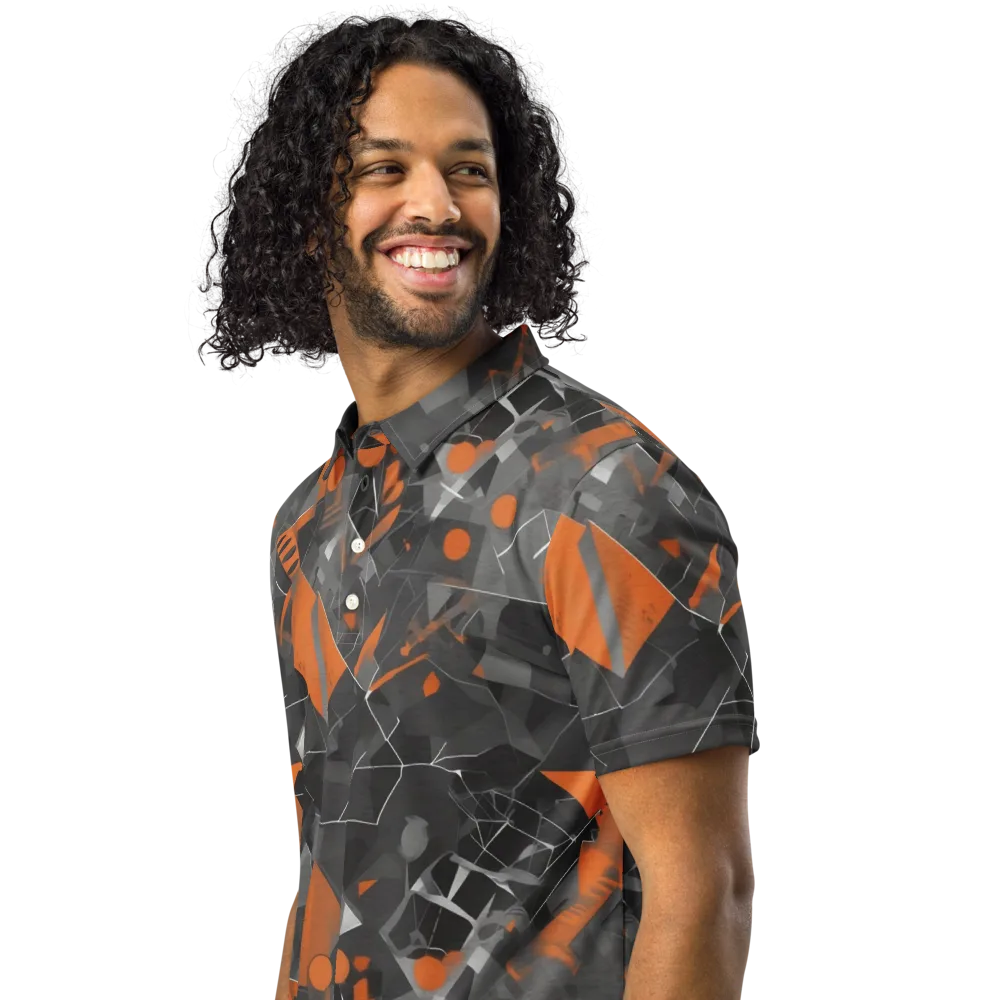 Ember Fracture on Men's Slim Fit Polo Shirt — Left Front