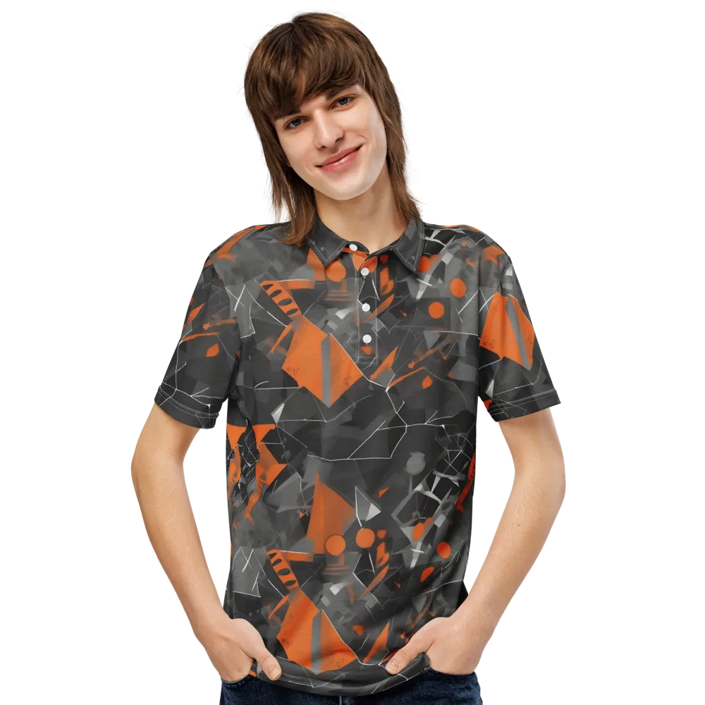 Ember Fracture on Men's Slim Fit Polo Shirt — Front