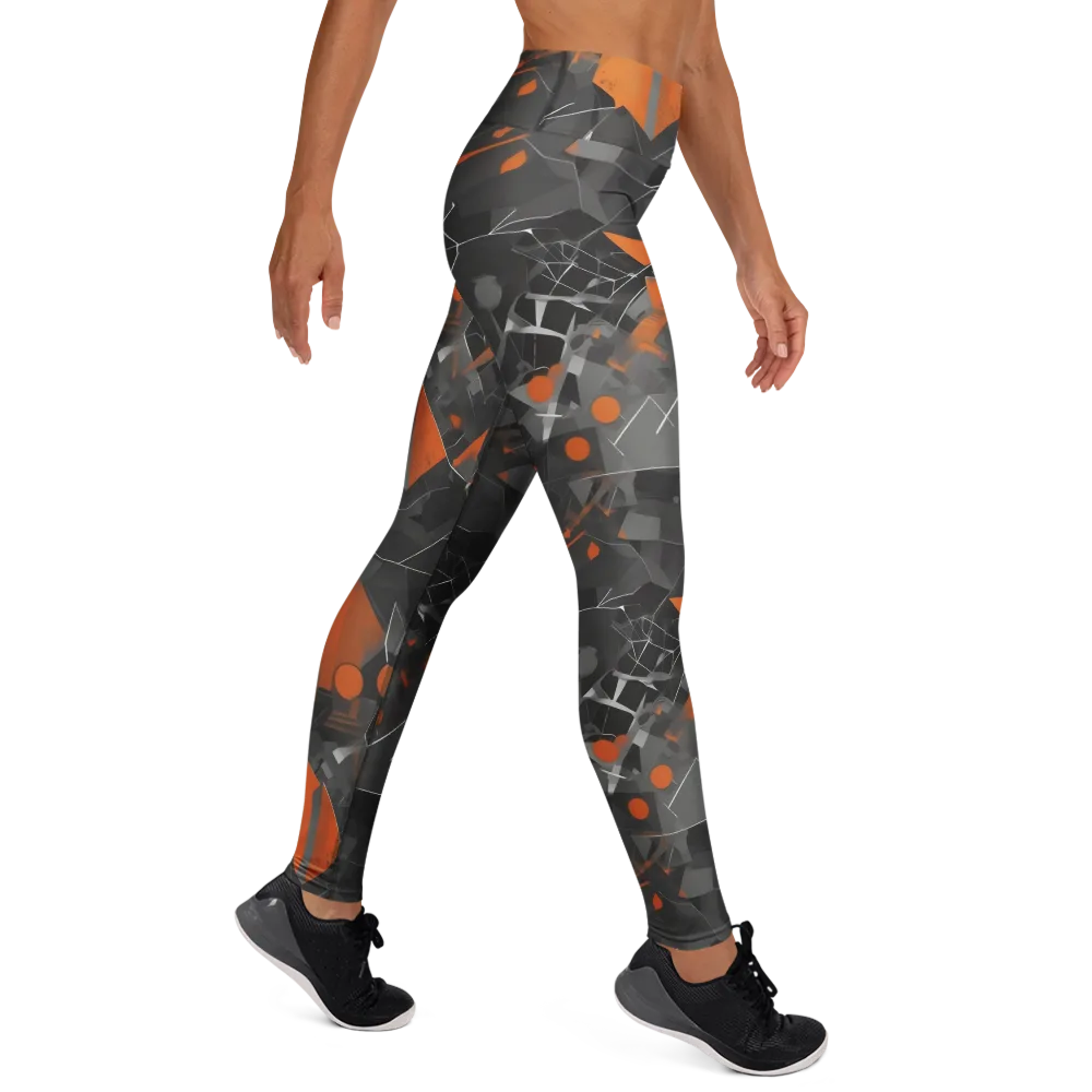 Ember Fracture on Yoga Leggings — Right