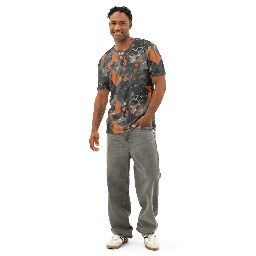 Ember Fracture on Men's Cotton Crew Neck T-Shirt — Front