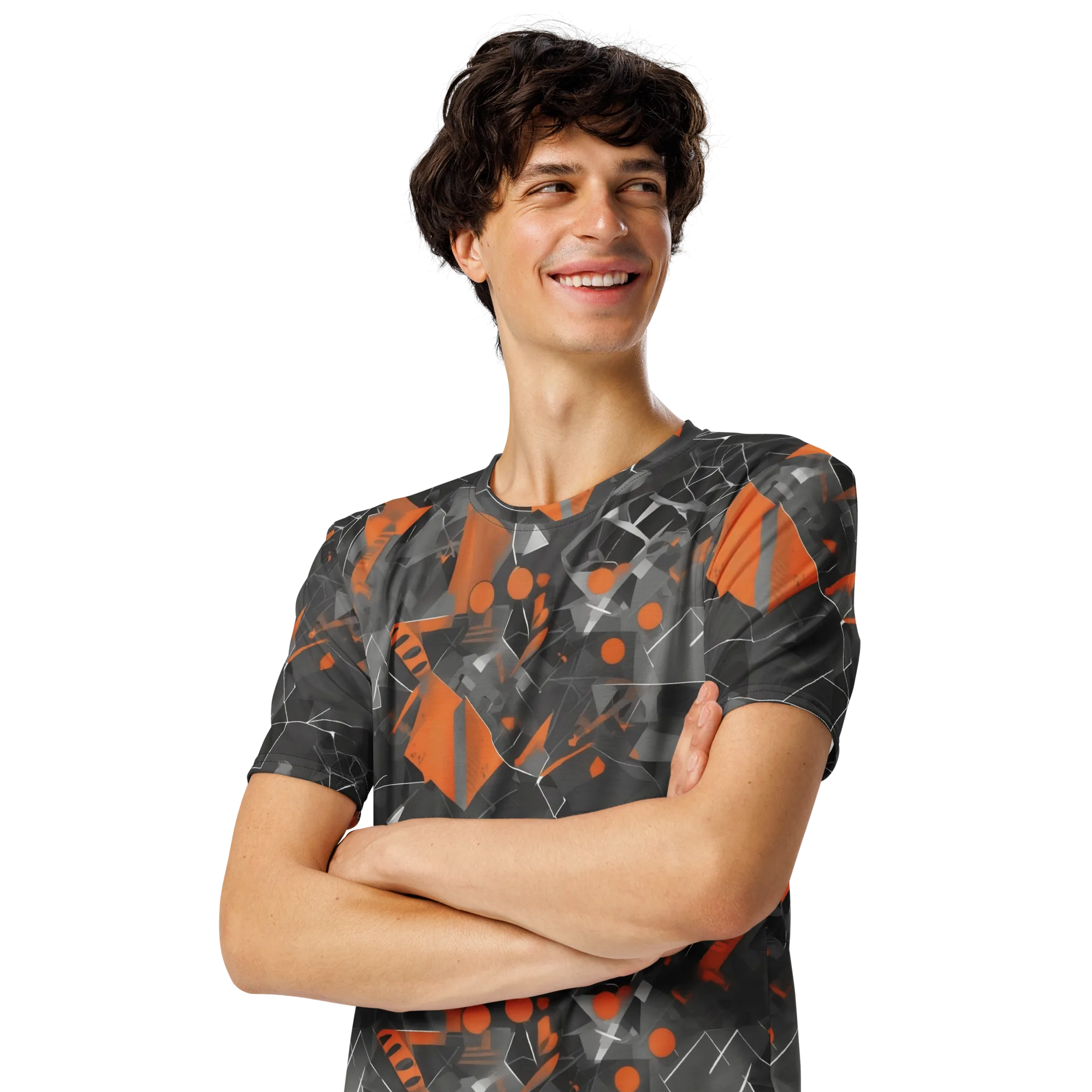 Ember Fracture on Men's Crew Neck T-Shirt — Left Front