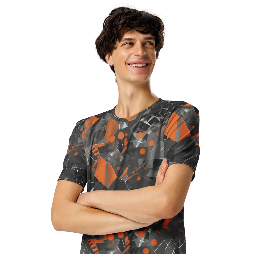 Ember Fracture on Men's Crew Neck T-Shirt — Left Front