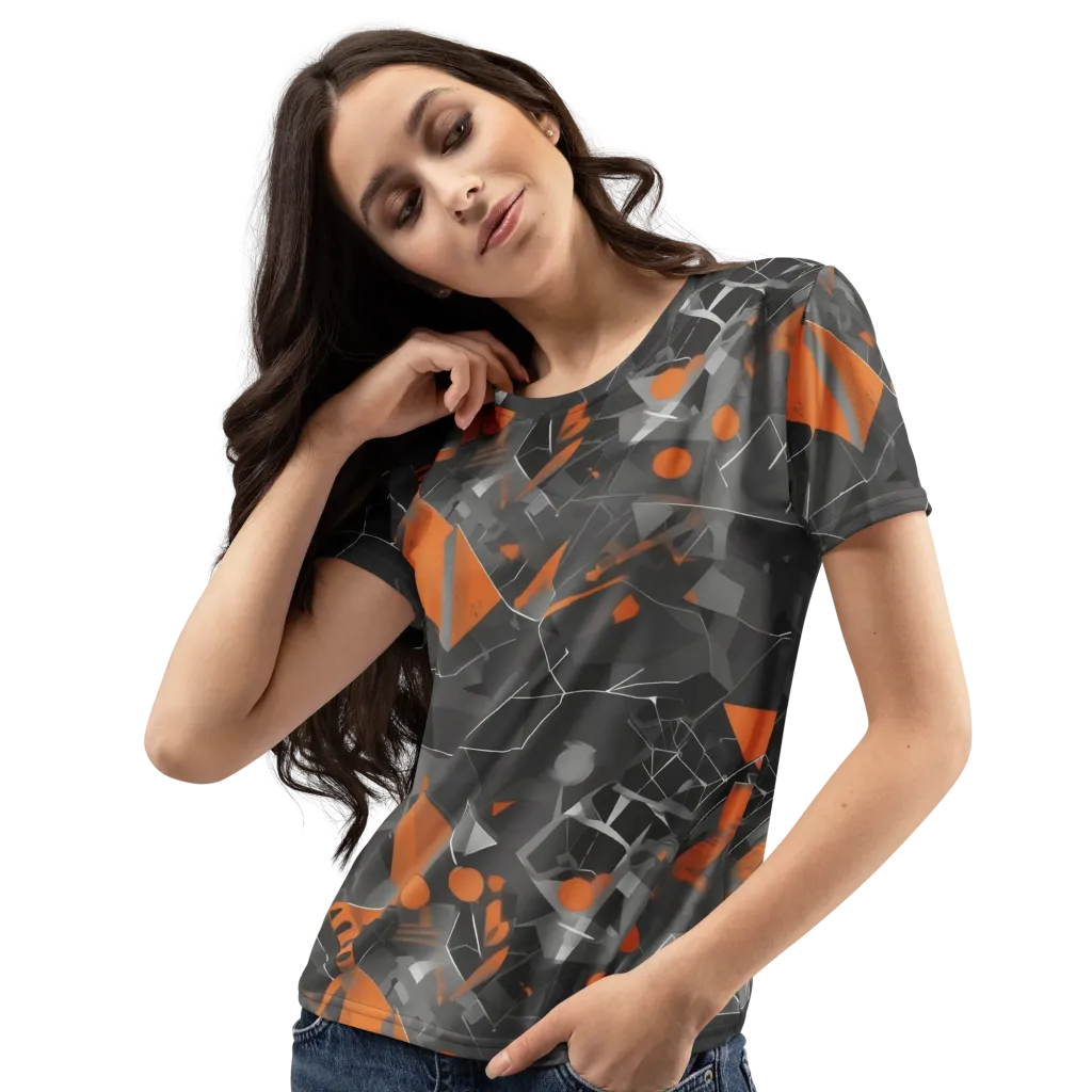 Ember Fracture on Women's Crew Neck T-Shirt — Left Front