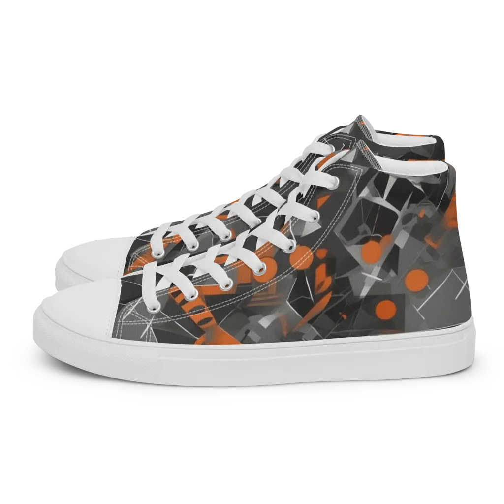 Ember Fracture on Women's High Top Canvas Shoes — Left