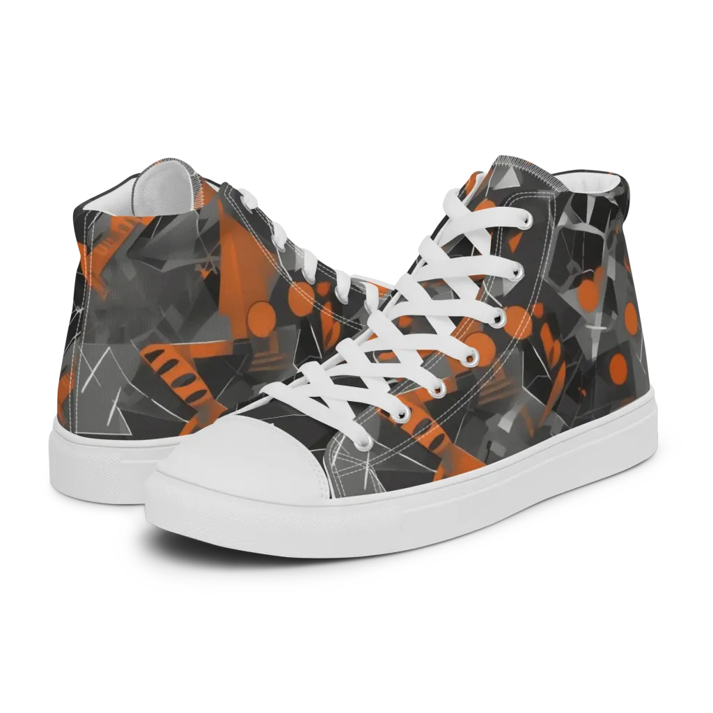 Ember Fracture on Women's High Top Canvas Shoes — Left