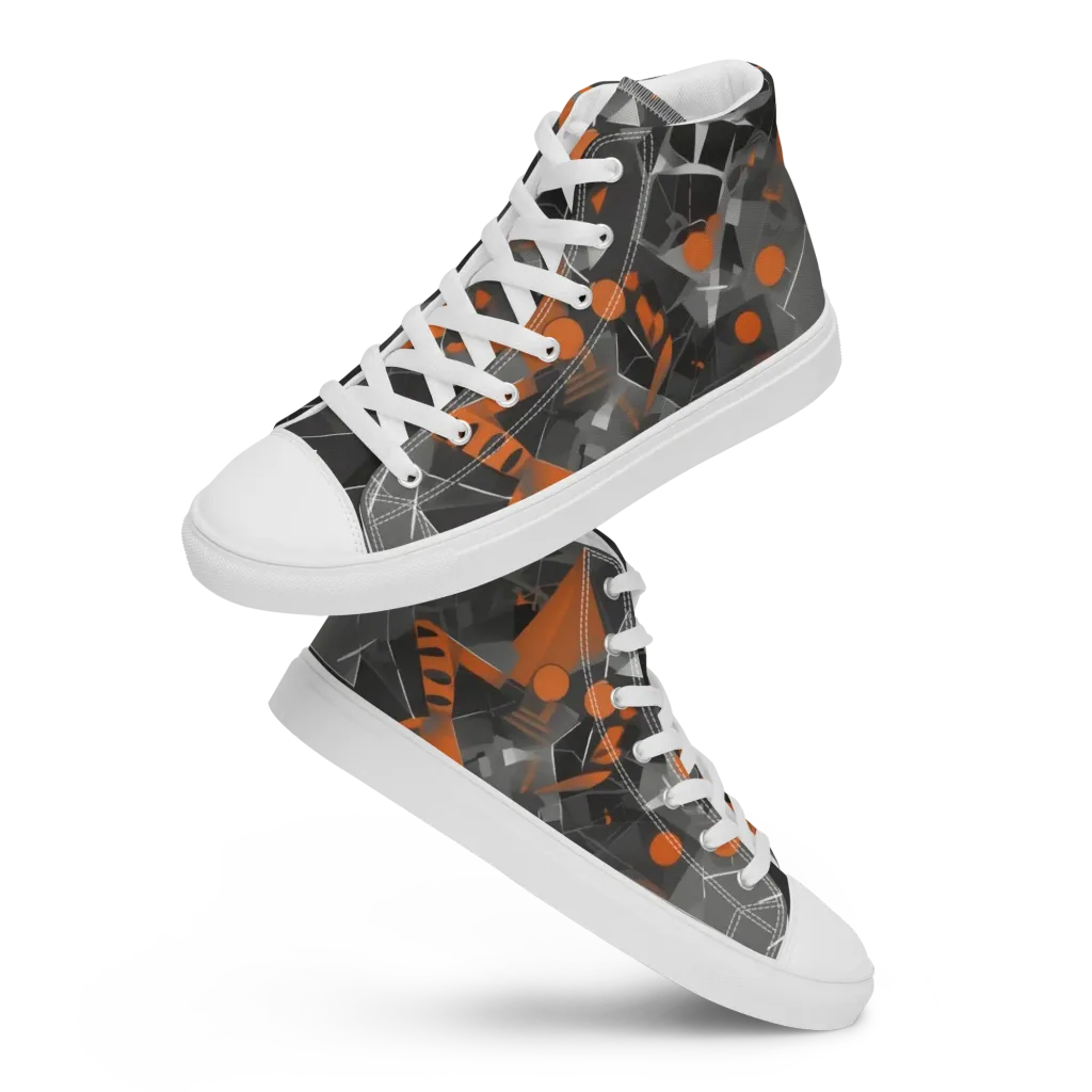 Ember Fracture on Women's High Top Canvas Shoes — Front