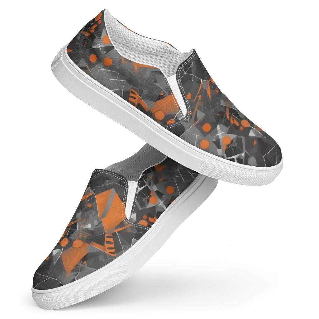 Ember Fracture on Women's Slip-On Canvas Shoes — Front