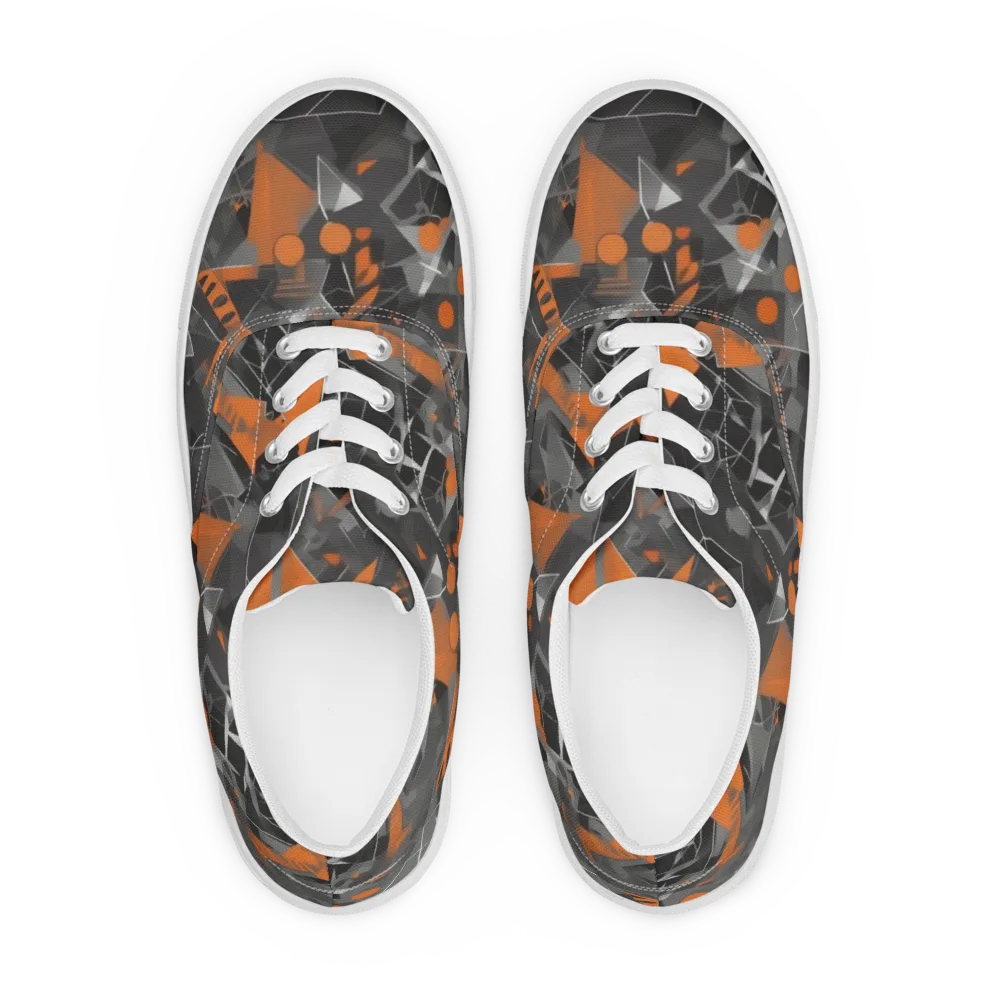 Ember Fracture on Men's Lace-Up Canvas Shoes — Front