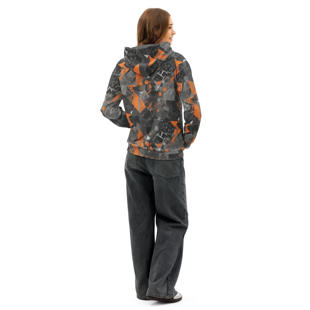 Ember Fracture on Cotton Hoodie — Back