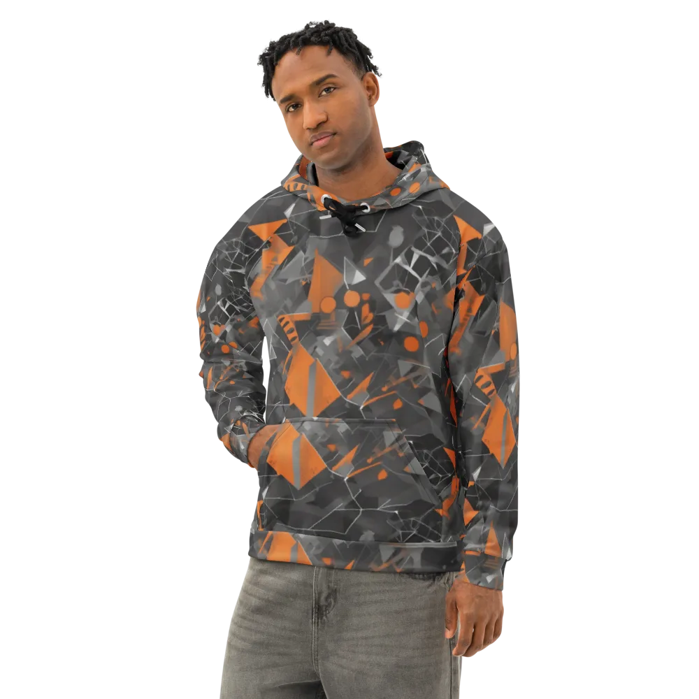 Ember Fracture on Cotton Hoodie — Left Front