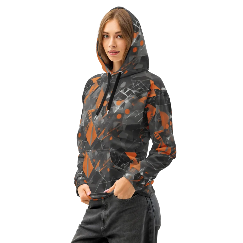 Ember Fracture on Cotton Hoodie — Left Front