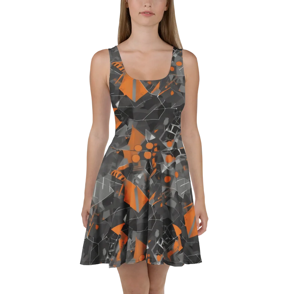 Ember Fracture on Skater Dress — Front