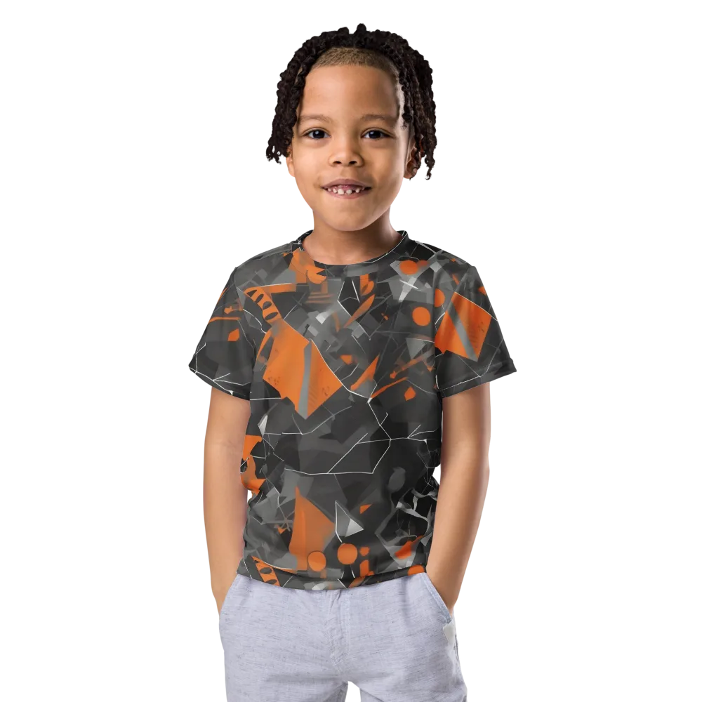 Ember Fracture on Kids Crew Neck T-Shirt — Front